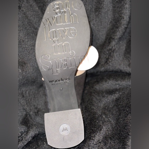 Wonders Black Suede Mules with Crisscross Straps - Picture 13 of 13